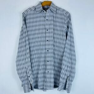 Gucci Men’s Fitted Plaid Button Up Long Sleeve Shirt Size 41/16 or LARGE